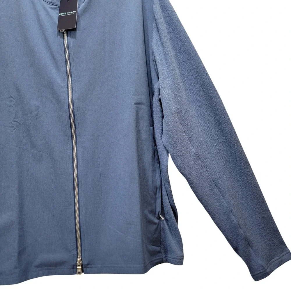 NEW Peter Millar Solstice Performance Hybrid Full-Zip Cardigan OceanBlue Mens XL